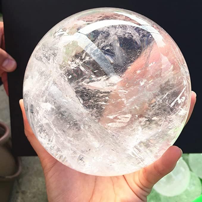 Natural Clear Quartz Crystal Ball,White Crystal Sphere Healing Crystal Ball