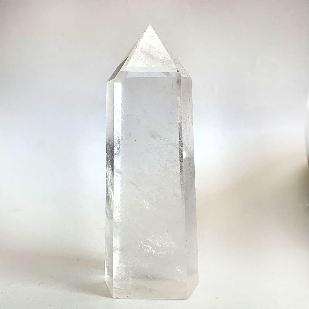 Big Natural Crystal Large Clear Quartz Point Lemurian Seed Crystal Healing Obelisk Home Decor (6-7inch)