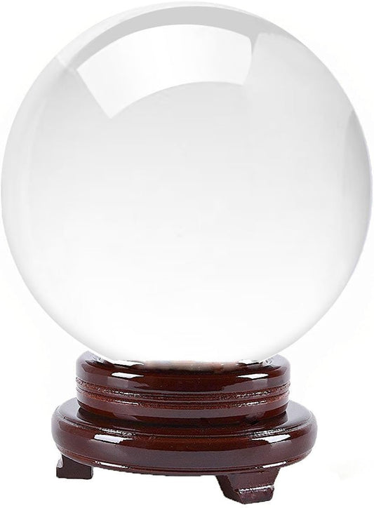 Crystal Crystal Ball 130mm (5 inch) Including Wooden Stand and Gift Package